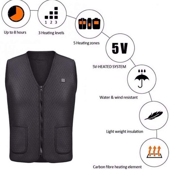 Heating Vests Heated Vest USB Women Men - Picture 6 of 14